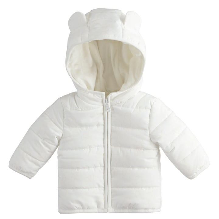 Geaca fas cu gluga pentru nou nascut, I Do, 4.5226, Alb