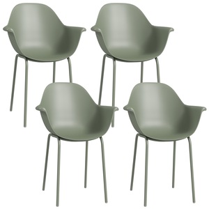 Set 4 Scaune de Gradina Outsunny, Otel/Polietilena, Verde, 59x55x84cm
