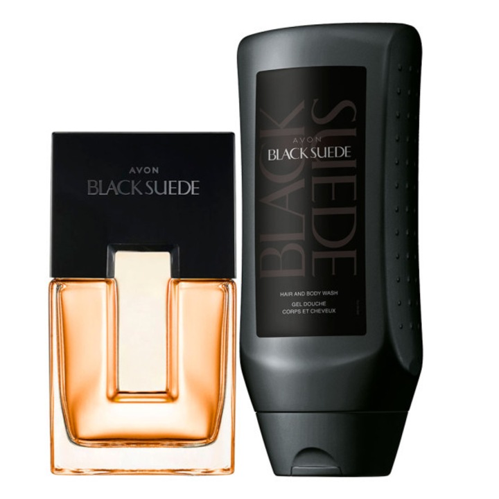Set apa de toaleta si gel de dus, Avon, Black Suede