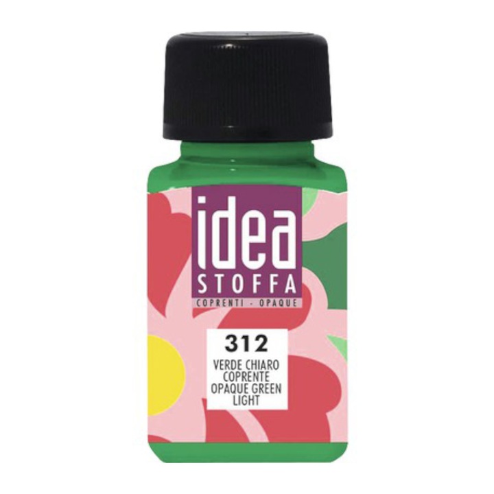 Vopsea Decorativa pentru Tesaturi Idea Stoffa Maimeri - Opaque Green Light - 60 ml