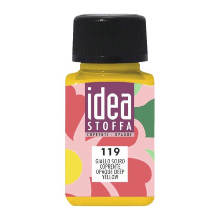 Vopsea Decorativa pentru Tesaturi Idea Stoffa Maimeri - Opaque Deep Yellow - 60 ml