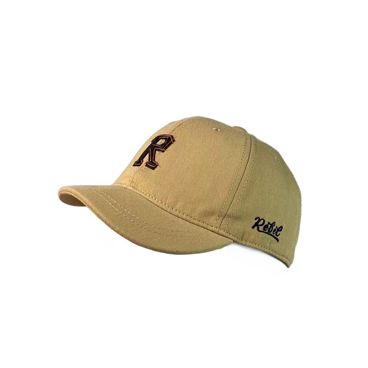 Sapca sport barbateasca Letter R, ajustabila, kaki, 56-60cm