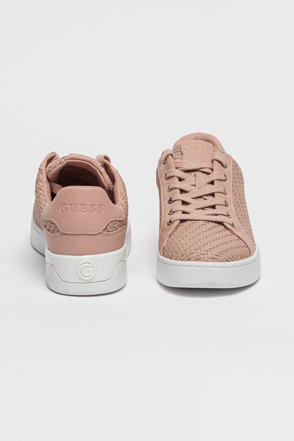 Guess Róz GUESS, Pantofi sport cu aspect impletit, Roz prafuit, 41 - eMAG.ro
