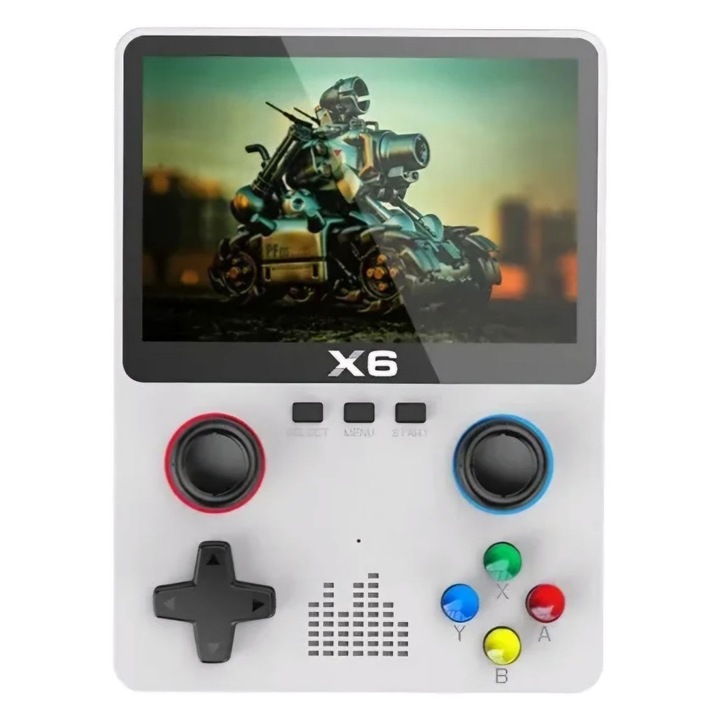 Преносима игрова конзола Planet Tech X6, 3.5 инча, 640x480, До 6 часа игра, 10000 игри, Бяла