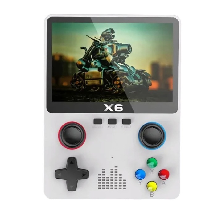 Consola de jocuri portabila, Planet Tech, 3,5 inchi, 640 x 480, 10000 de jocuri, Alb