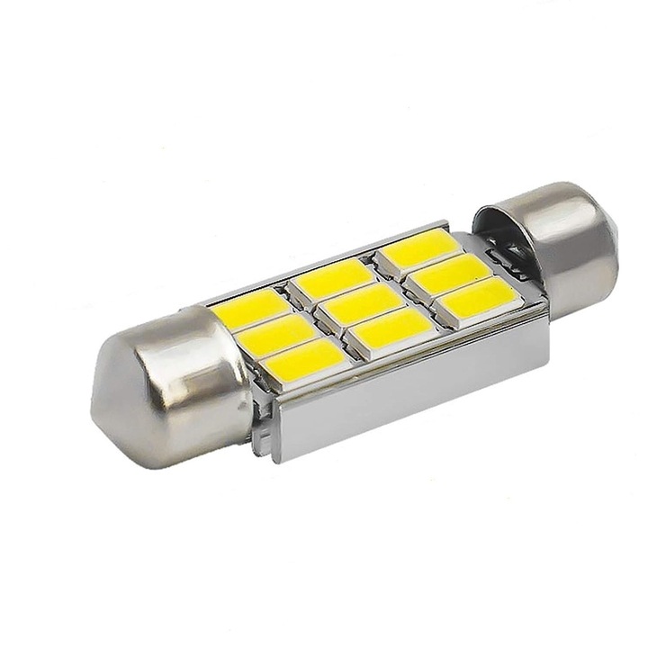 Led auto, GyafiTuning, 36mm 9 smd 5730, spot, led, alb rece, canbus, C5W, C10W