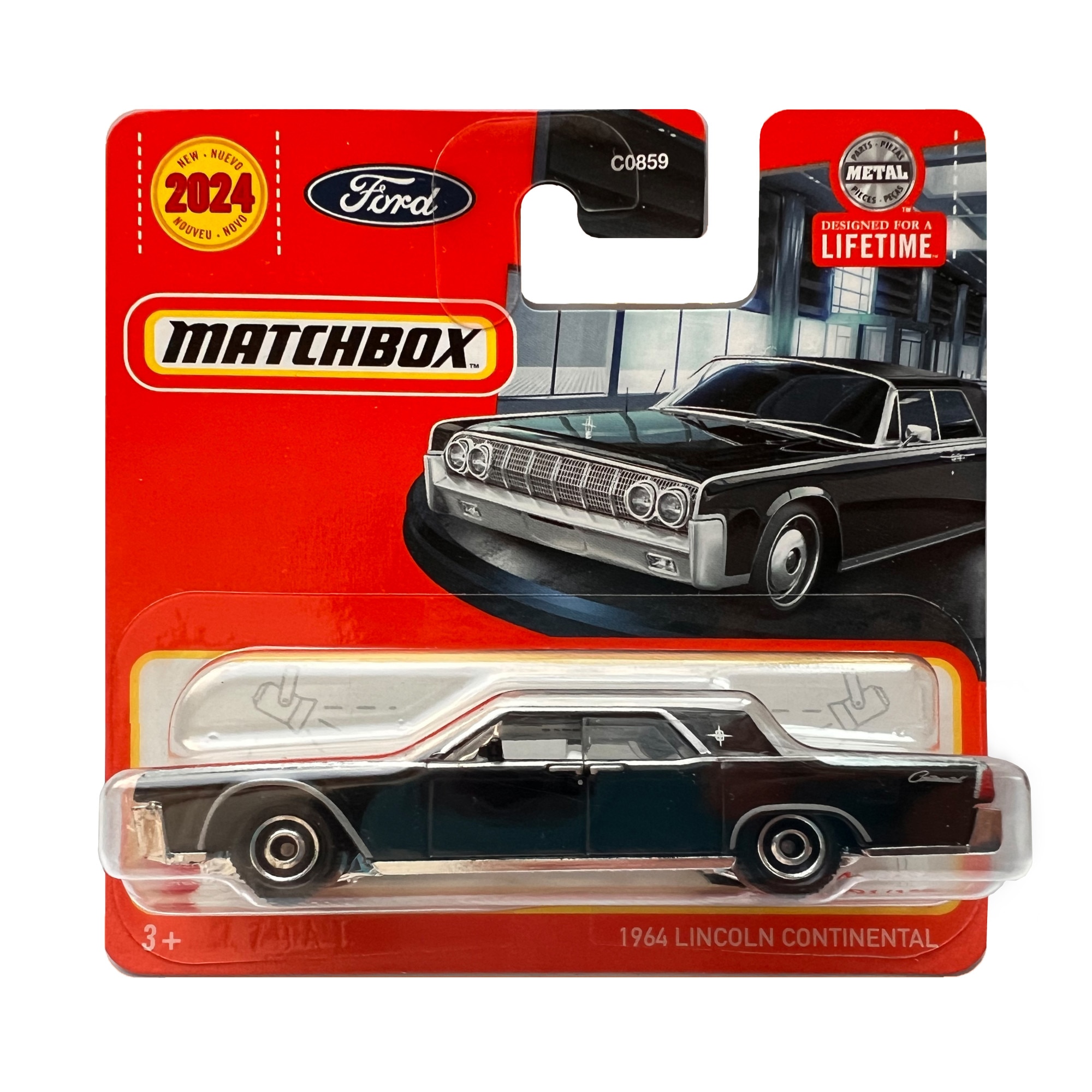 Masinuta metalica Matchbox, 1964 Lincoln Continental, 1:64, Negru