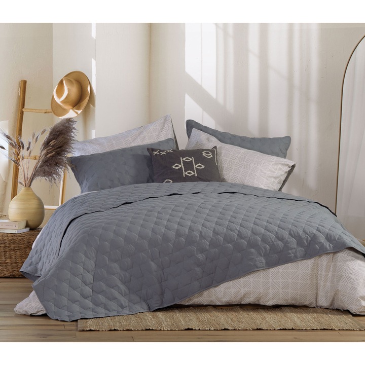 Patura Nef Nef Colton, bumbac 100%, gri, 160x220cm