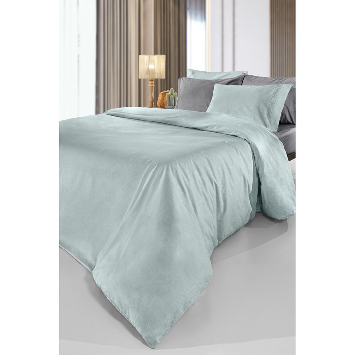 Set cuvertura, Guy Laroche Color Plus, 100% bumbac, menta, 225x245cm