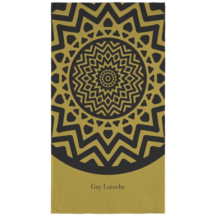 Prosop de plaja Guy Laroche, colectia Velour Printed, 100x175cm, olive