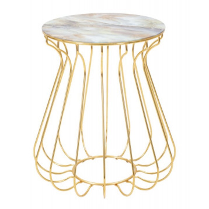 Masuta de cafea aurie din metal, ∅ 48 cm, Lale Mauro Ferretti