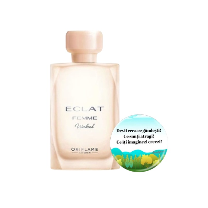 Комплект за нея, парфюм Eclat Femme Weekend, придружен от значка Dactylion с мотивиращо послание, Dactylion®