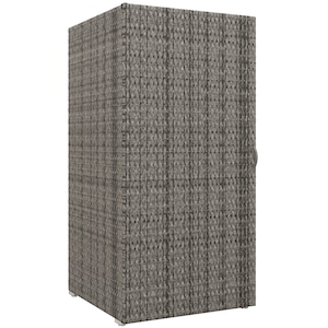 Dulap de gradina Outsunny, 2 compartimente, rattan PE, gri, 60x63x120cm