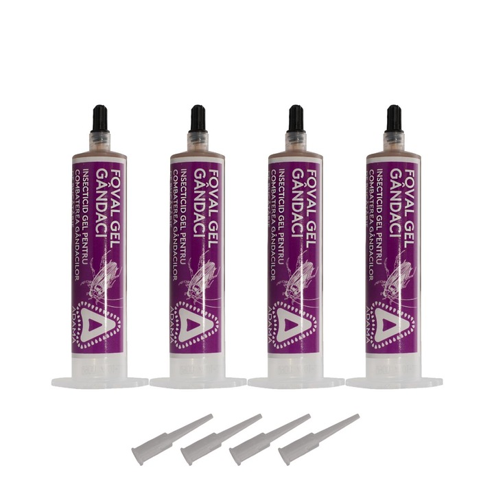 Gel insecticid pentru combaterea gandacilor, FOVAL, eficienta 3 luni, 4 bucati x 35g