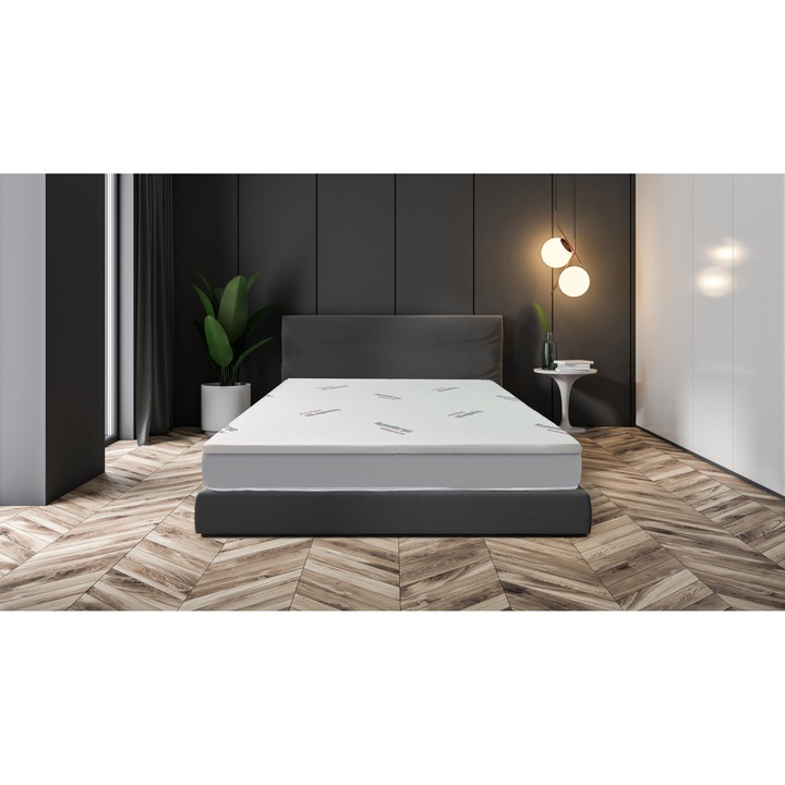 Topper Saltea Best Sleep Principal Hipoalergenic, H8 4cm spuma poliuretanica+ 4 cm latex, 160 x 200 cm, husa detasabila lavabila