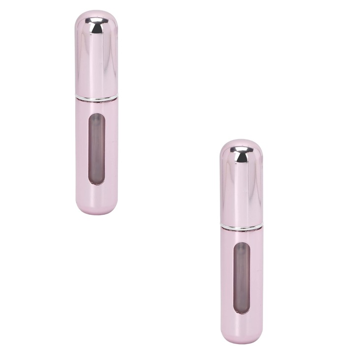 Set recipiente de parfumuri pentru calatorie, Tecos, culoare roz, 5ml