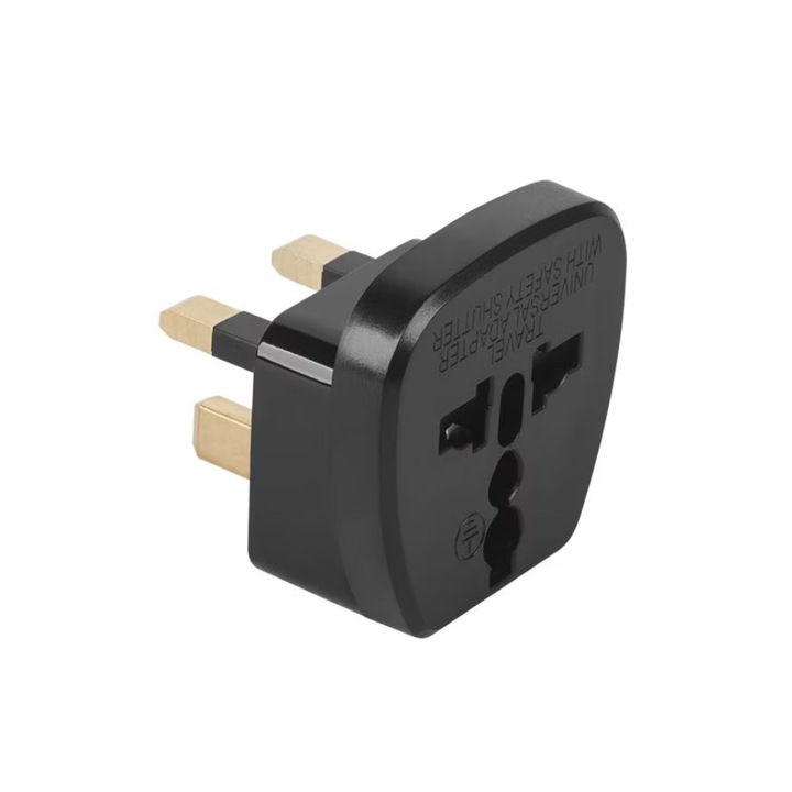 Adaptor Tensiune Priza Uk, Universal Negru