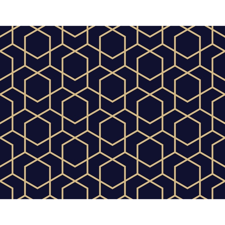 Textil anyag, Geometrikus minta - arany vonalak, poliészter 100%, 210g/pm, Méret: 100cm x 155cm