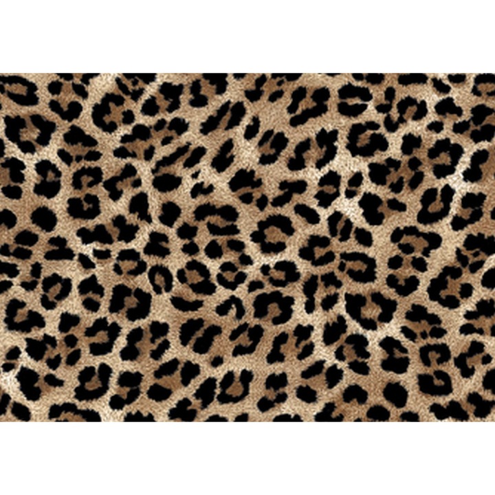 Szövet, Leopárd minta, Poliészter 100%, 210g/db, Méret: 100cm x 155cm