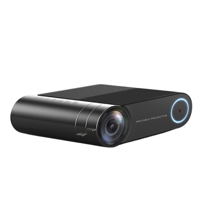 Видео проектор, система за домашно кино, HD, 1080P, LED, ярък, преносим, черен