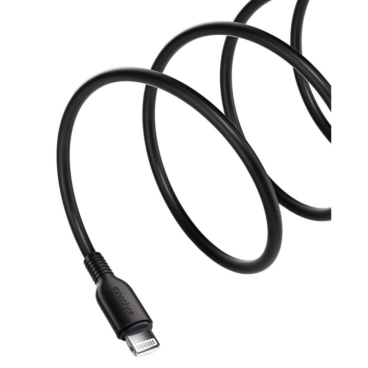 Cablu Date pentru Apple, Innostyle, USB-C - Lightning, 1.2 m, Incarcare Rapida, Negru