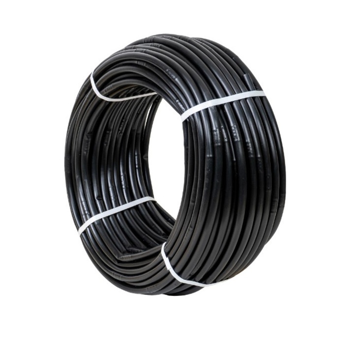 Cseppcső, hossza 100 méter, átmérője 16 mm, a csepegtetők közötti távolság 40 cm, 4 l/h