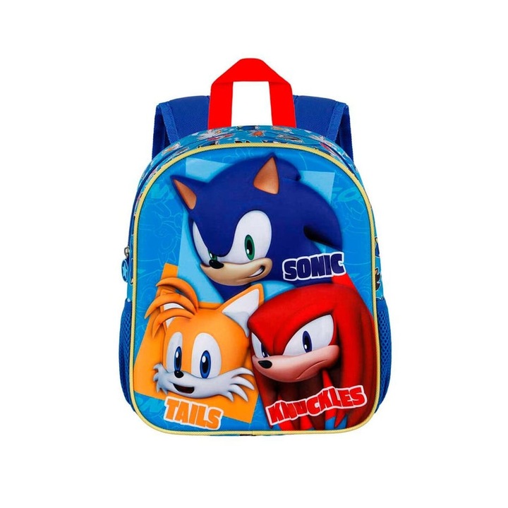 Óvodai iskolatáska 3D Sonic the Hedgehog Trio Multicolor 31 x 26 x 11 cm