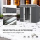 Magazie unelte Outsunny, cu 4 ferestre, otel, gri, 195x122x181.5cm