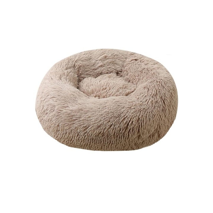 Ágy kutya és macska számára, Puha és meleg, 50 cm átmérőjű, Barna