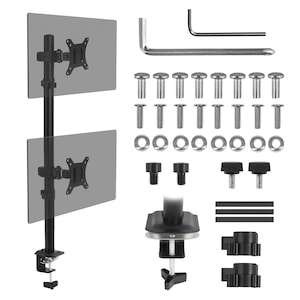 Suport pentru 2 monitoare Maclean MC-966, 13-27", 18 kg, negru