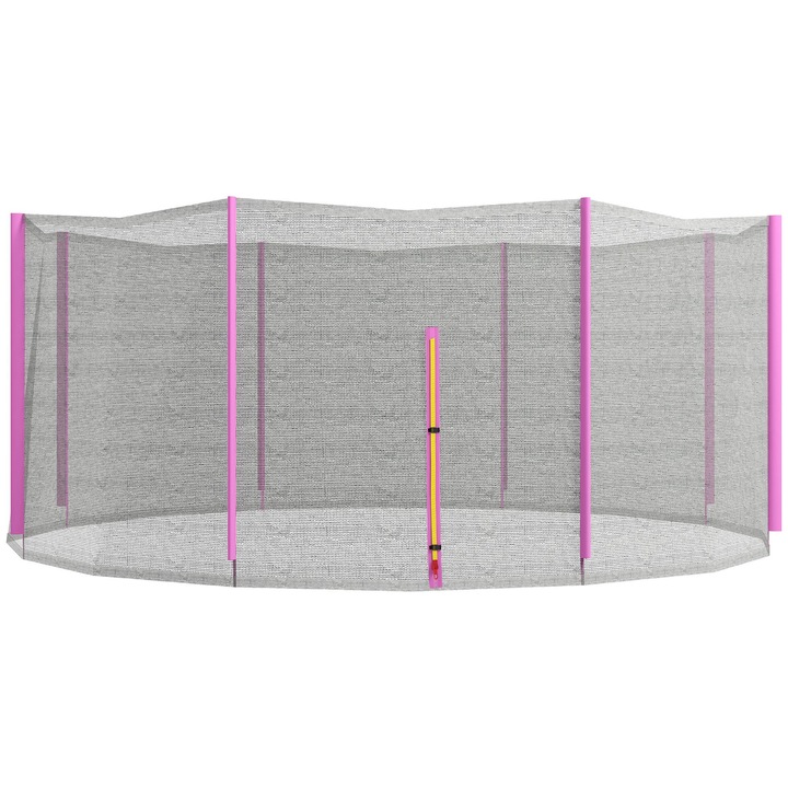 Plasa de protectie pentru trambulina, SPORTNOW, O366x180 cm, negru si roz