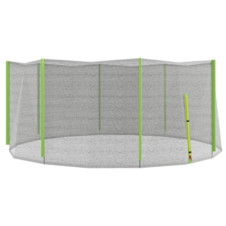 Plasa de protectie pentru trambulina, SPORTNOW, O366x180 cm, negru si verde