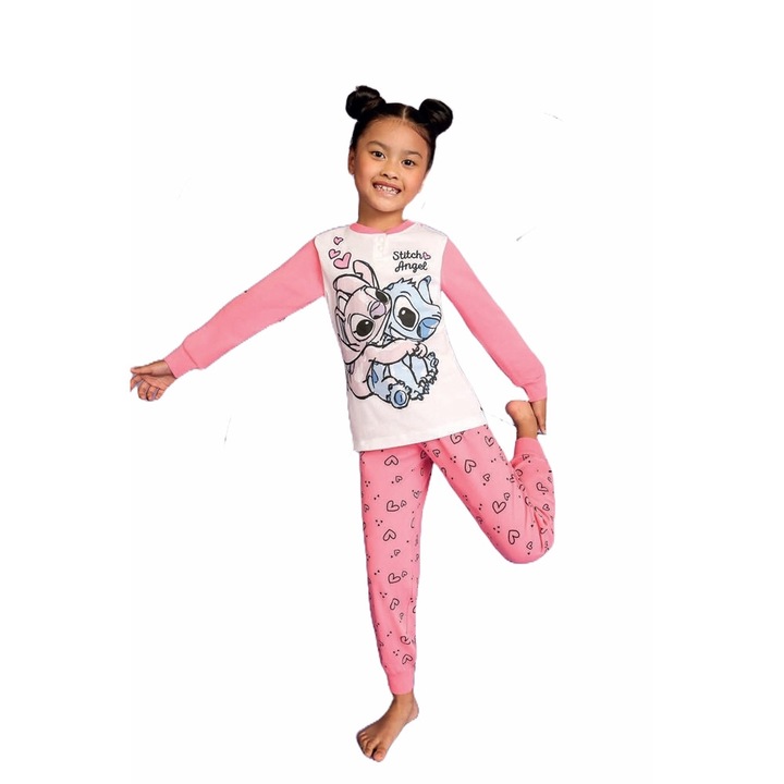 Pijamale copii Disney Stitch DY50A5400, Roz, 98-104 CM