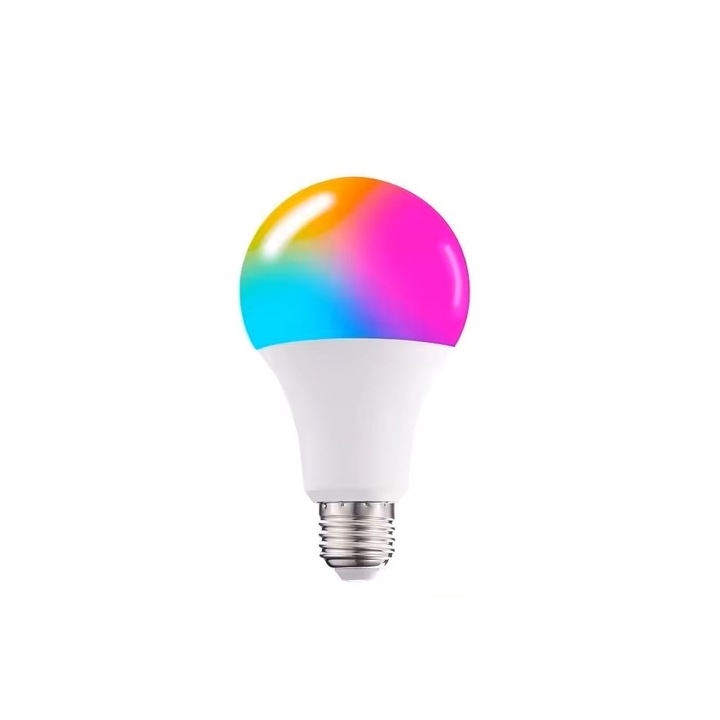 Смарт RGB+CCT LED крушка, TUYA, Wi-Fi, съвместима с Alexa & Google Home, E27, 10W, 1000 lm