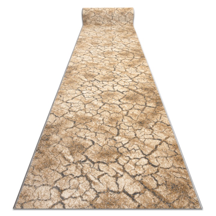 Dywany Łuszczów Futó szőnyeg Karmel Terra repedezett talaj - szürke karamell 120 cm, 120x780 cm