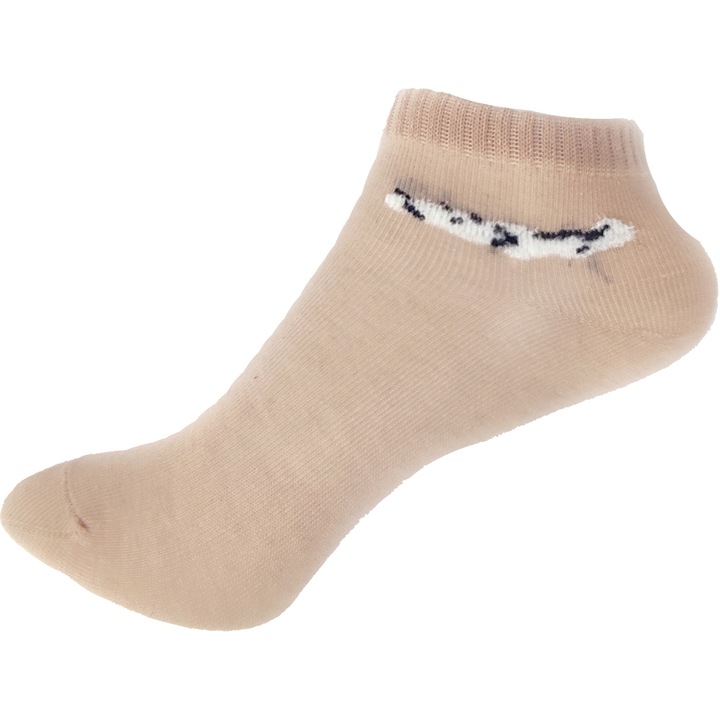 Set 1 Sosete scurte copii, Bumbac, Bej, 1-4 ani