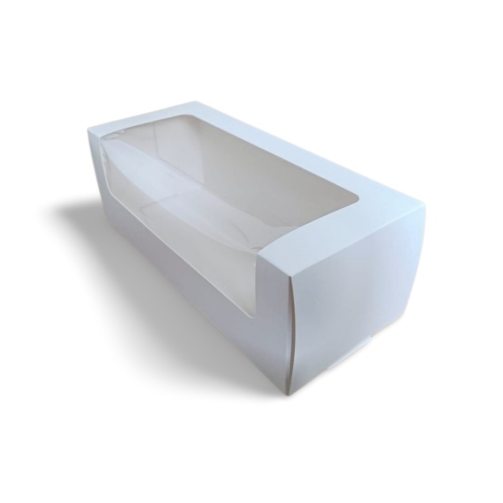 Set 25 bucati cutii ambalare cozonac 30x13x11 cm, carton alb