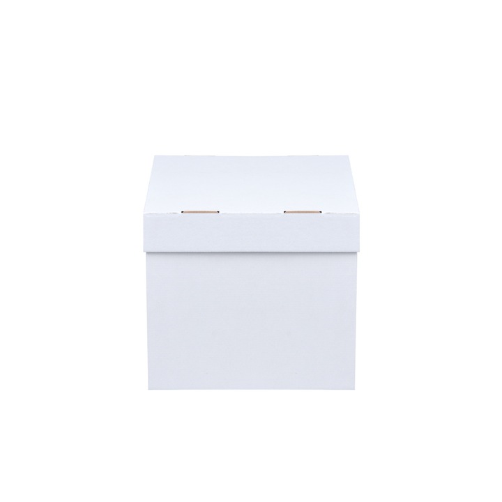 Set 25 bucati cutii ambalare tort inalt 28x28x25 cm, carton alb