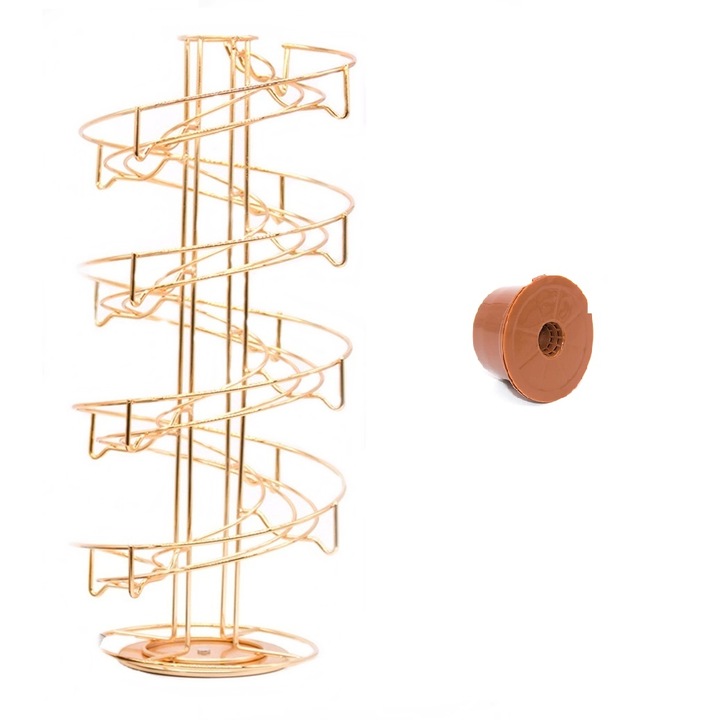 Suport rotativ auriu 40 capsule Caffitaly + capsula Caffitaly