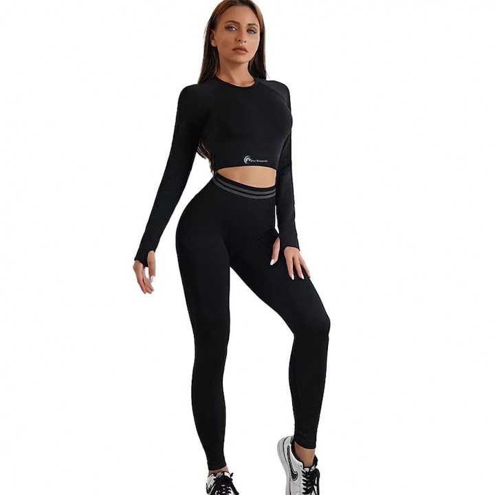 Set costum fitness FitTronic Y1000, Negru