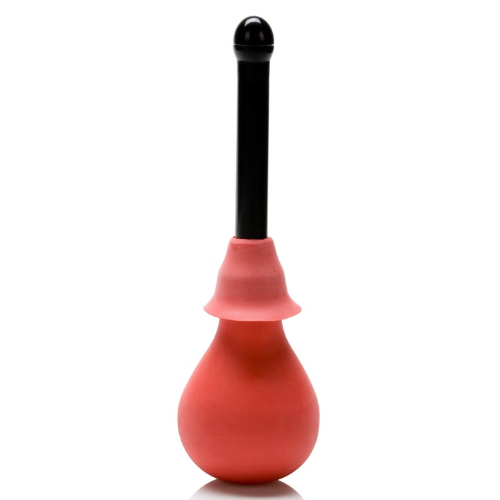 Irigator clisma, CalExotics, Vulcanite, rosu/negru