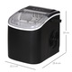 Masina de facut gheata Homcom, Cupru/Polipropilena, 12kg/zi, 9 cuburi/6-12min, negru, 23.8x30.5x29cm