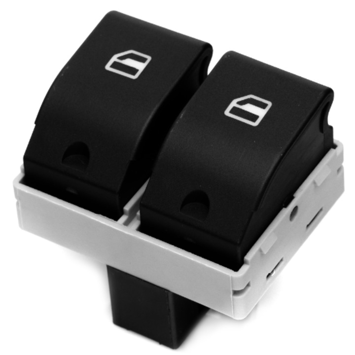 Dupla ablakemelő kapcsológomb, Volkswagen Transporter T5 2003-2015 modellel kompatibilis, műanyag, fekete