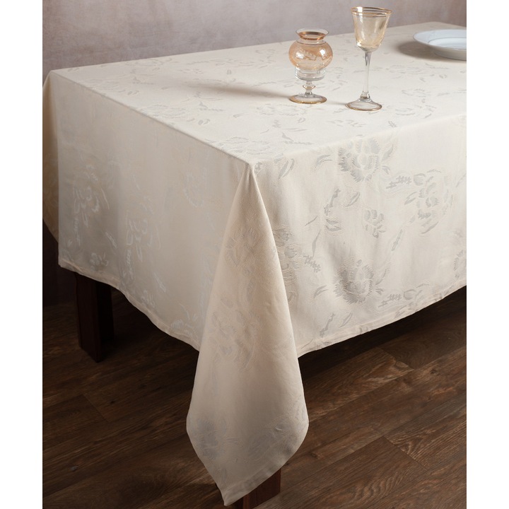 Fata de masa, Silk Fashion, 140cm x 210cm, Alb