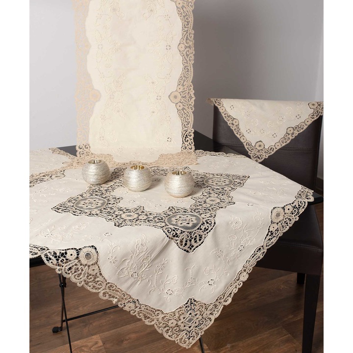Set 3 fete de masa Silk Fashion, dantela, 40x110cm/40x40cm