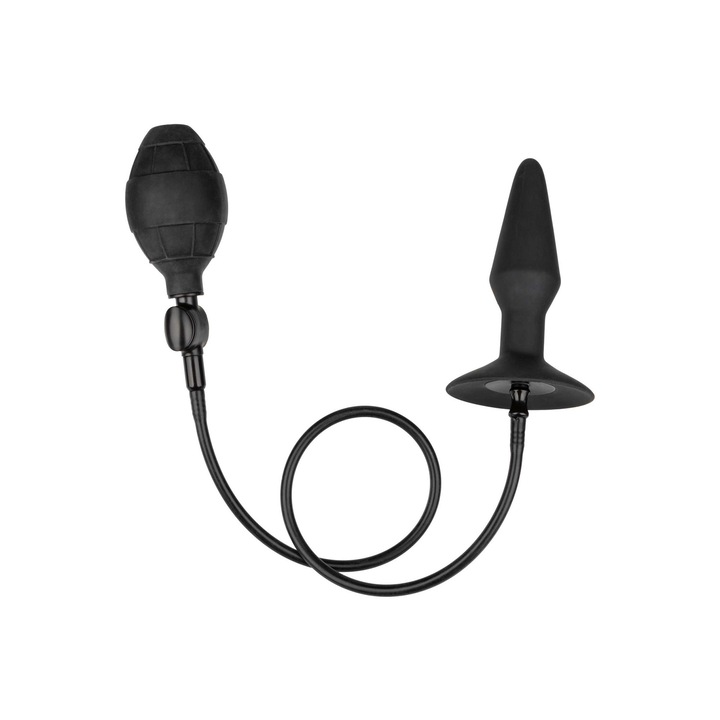 Анална тапа CalExotics, Надуваема, Силиконова, Вендуза, Черна, 10,75x3,25 cm