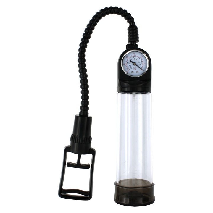 Секс помпа Seven Creations, с PSI четец и тригер, прозрачна