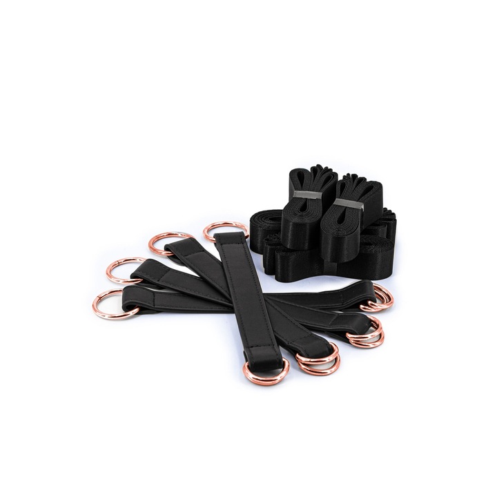 Комплект бондаж колан ns novelties, синтетичен материал, без никел, черен