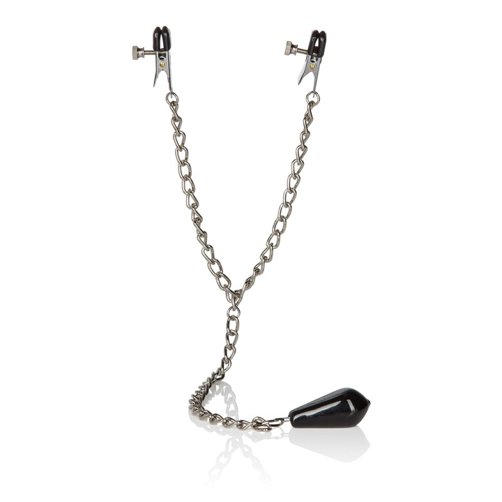 Щипки за зърна CalExotics, С тежест, Метални