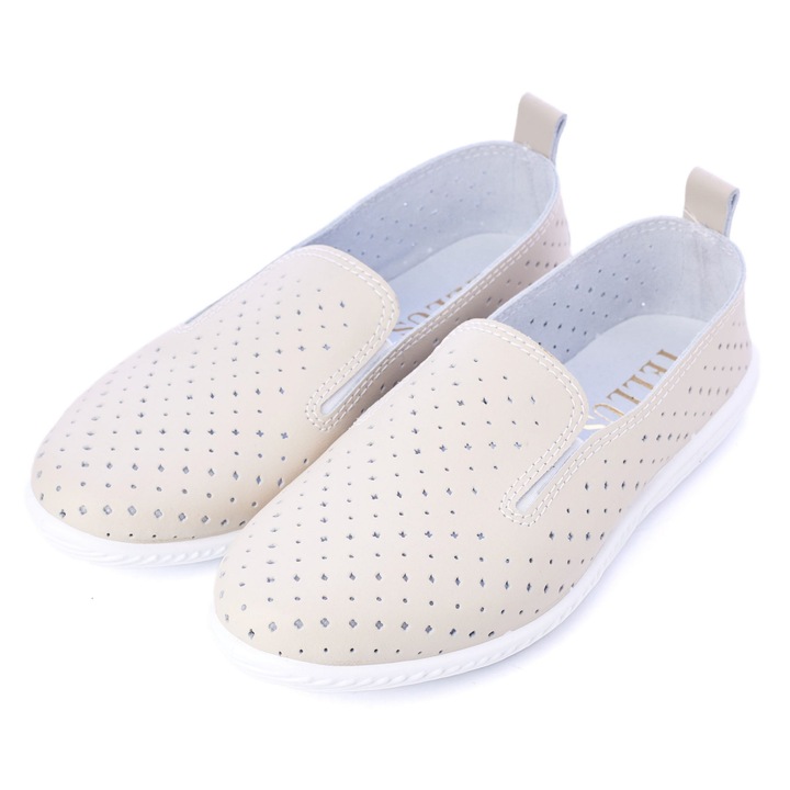 Pantofi din piele, Tellus 72-02, Bej